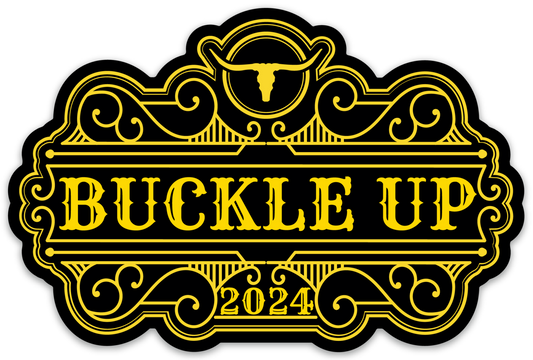 Buckle Up 2024 Die-Cut Rodeo Sticker 4.5"x3"
